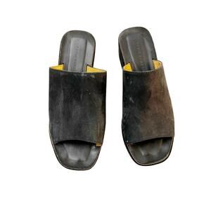 Fabio Rusconi Black Suede Platform Sandal Size 38 Italy